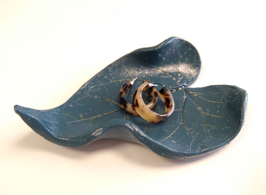 Air-Dry Clay Leaf Imprint Trinket Dish